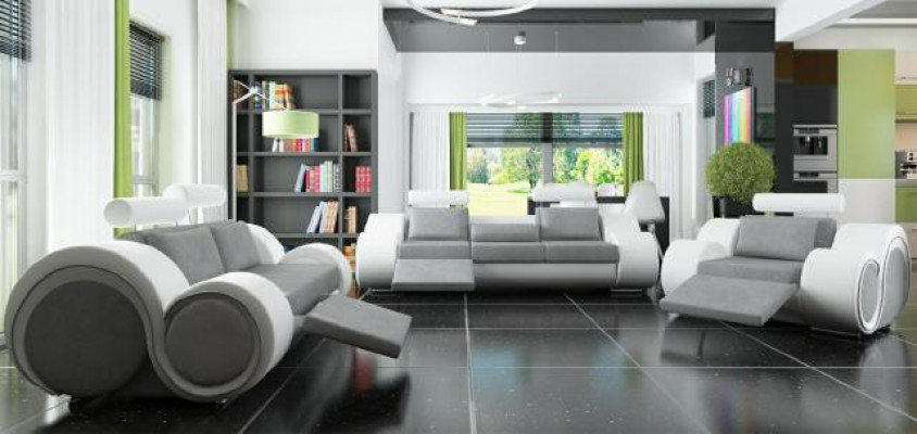 Zestaw sofowy Podkładka Sofa Kanapa Skóra Ustawić Żywy krajobraz 3+2+1 Włókienniczy BER