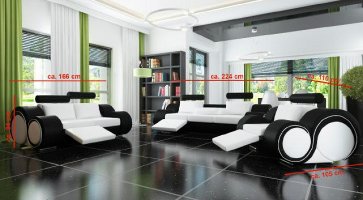 Designerski zestaw sofowy 3+2+1 z USB Podkładka Sofa Obcios Brown Couch Set