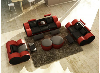 Skóra Sofa 3+2+1 miejsce do siedzenia z USB Relaks Couch Zestaw sofowy Zestaw tapicerski MADRID