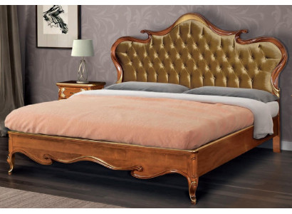 Chesterfield Łóżko Podkładka Design Luxury Double Hotel łóżko Włoskie Drewno Nowe