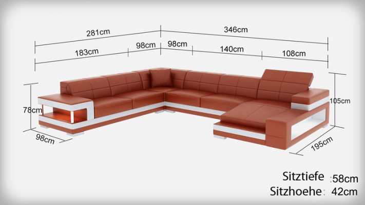 Skórzana sofa kanapa Żywy krajobraz Narożnik kanapa Narożnik Ustaw Design Modern Sofa G8017