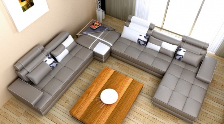 Narożnikowa kanapa kanapa kanapa Żywy krajobraz skórzana sofa XXL designerskie sofy Wolfhagen Biały