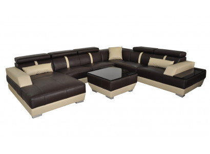 Skórzana sofa Żywy krajobraz Narożnik Ustawić Design Nowoczesna sofa Dekoracyjna Kształt U