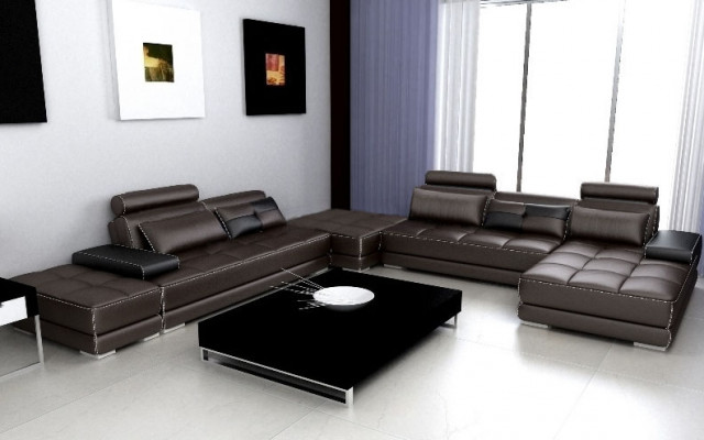 Sofa skórzana kanapa Żywy krajobraz Narożnik kanapa Narożnik Ustaw Design Nowoczesna Sofa Nowość A1146