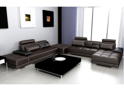 Sofa skórzana kanapa Żywy krajobraz Narożnik kanapa Narożnik Ustaw Design Nowoczesna Sofa Nowość A1146