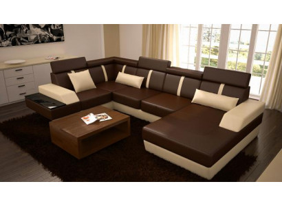 Projektant Żywy krajobrazu Narożnik USB Sofa Podkładka Ustawić Skórzana Sofa Sofy Nowość