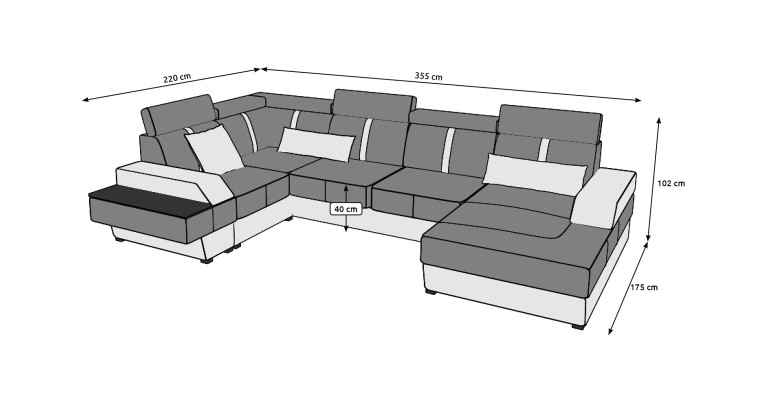 Projektant Żywy krajobrazu Narożnik USB Sofa Podkładka Ustawić Skórzana Sofa Sofy Nowość