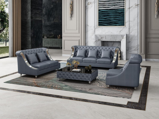 Chesterfield Skórzana Sofa Kanapa Podkładka Kompletny Zestaw Ustawić 6-częściowy. Siedziba Set Skóra