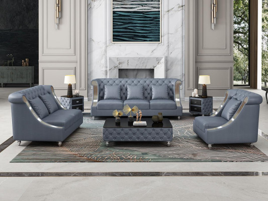 Chesterfield Skórzana Sofa Kanapa Podkładka Kompletny Zestaw Ustawić 6-częściowy. Siedziba Set Skóra