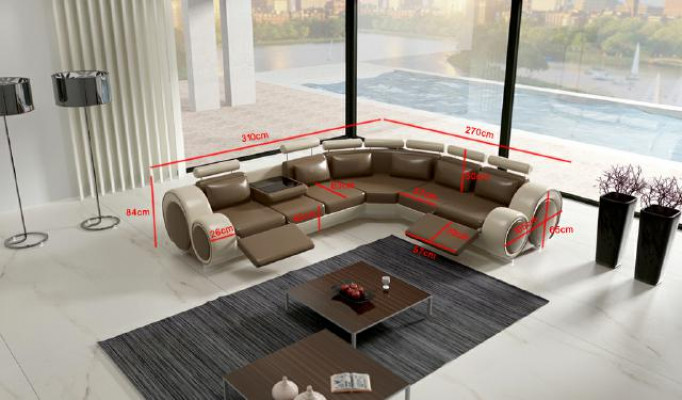 Włókienniczy SOFA z USB DESIGNER SOFA Ustawić Skóra Narożnikowa kanapa Żywy krajobraz Narożnik NOWOŚĆ