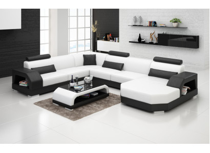 Skórzana sofa kanapa Żywy krajobraz Narożnik kanapa Narożnik Ustaw Design Modern Sofa G8001