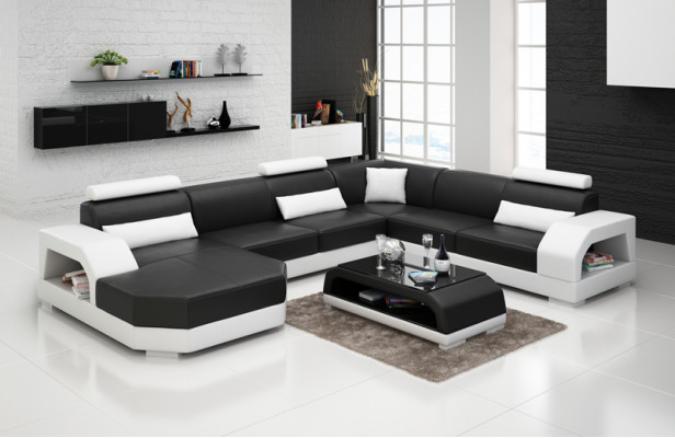 Skórzana sofa kanapa Żywy krajobraz Narożnik kanapa Narożnik Ustaw Design Modern Sofa G8001