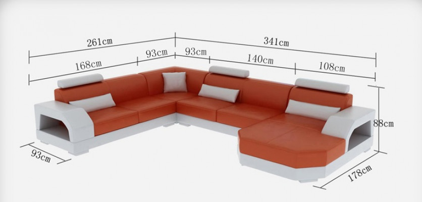 Skórzana sofa kanapa Żywy krajobraz Narożnik kanapa Narożnik Ustaw Design Modern Sofa G8001