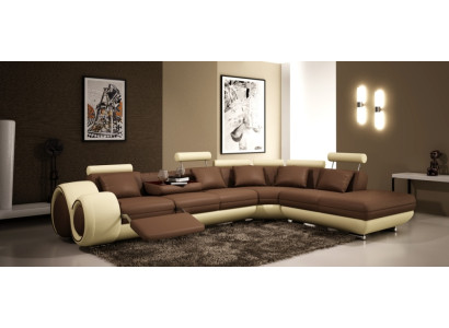 Skórzana sofa kanapa Żywy krajobraz Narożnik kanapa Narożnik Ustaw Design Modern Sofa A1163C
