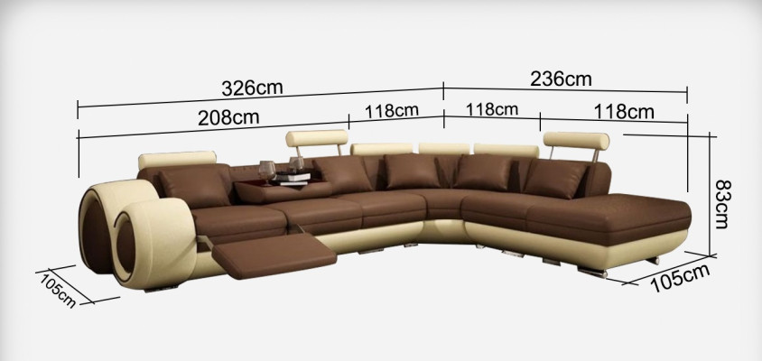 Skórzana sofa kanapa Żywy krajobraz Narożnik kanapa Narożnik Ustaw Design Modern Sofa A1163C