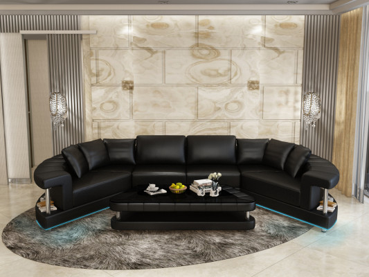 Żywy krajobraz Trapez Shaped Okrągłe Narożnikowa kanapa Sofa Okrągły Couch Podkładka U Shape + USB