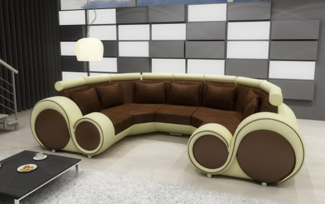 Narożnikowa kanapa + USB Żywy krajobraz U Forma Włókienniczy Big XXL Narożnikowa kanapa Materiał Włókienniczy Sofa Nowość