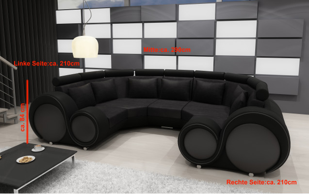 Narożnikowa kanapa + USB Żywy krajobraz U Forma Włókienniczy Big XXL Narożnikowa kanapa Materiał Włókienniczy Sofa Nowość