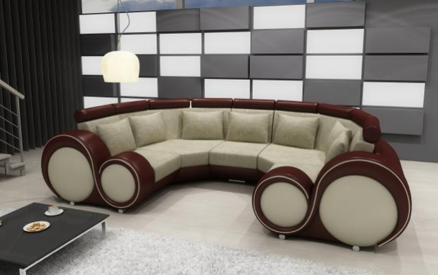 Narożnikowa kanapa + USB Żywy krajobraz U Forma Włókienniczy Big XXL Narożnikowa kanapa Materiał Włókienniczy Sofa Nowość