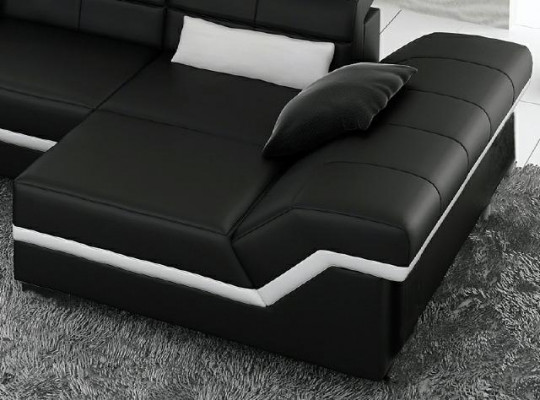 Duży zestaw skórzany Podkładka Nowa skórzana sofa XXL Sofa z USB Narożnikowa kanapa Żywy krajobraz