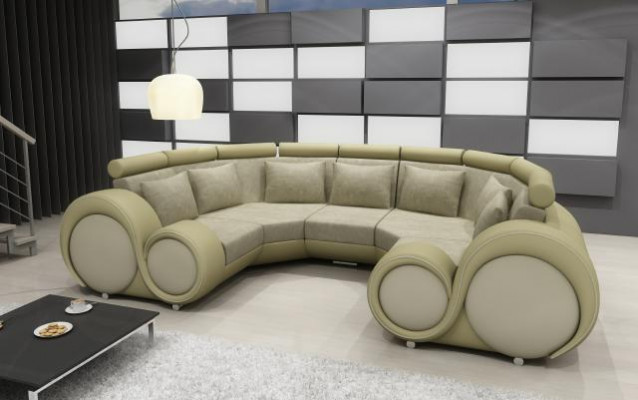 Żywy krajobraz Designerska Sofa Włókienniczy Sofa + Zestaw Tapicerki USB Mikrofibra XXL