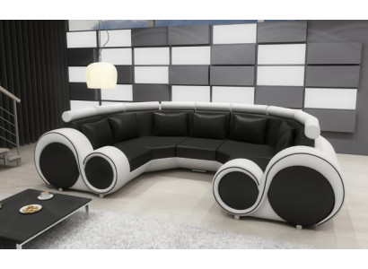 XXL Żywy krajobraz Skórzana Sofa Design Podkładka Ustawić Kanapa Narożnikowa kanapa Duża Sofa +USB