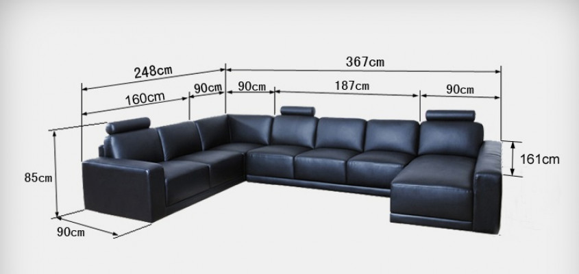 Skórzana sofa kanapa Żywy krajobraz Narożnikowa kanapa Ustawić Design Modern Sofa Kształt U