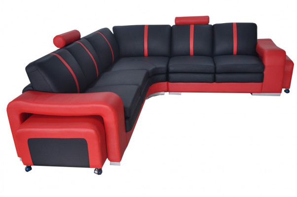 Narożnik Sofa Kanapa Podkładka Narożnik Siedziba Skóra Ustawić Żywy krajobraz Podświetlany kształt litery L