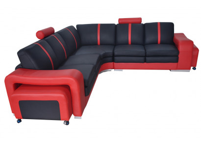 Narożnik Sofa Kanapa Podkładka Narożnik Siedziba Skóra Ustawić Żywy krajobraz Podświetlany kształt litery L