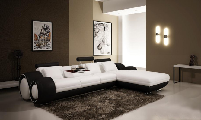Opatentowany projekt Narożnikowa kanapa Sofa Kanapa Podkładka Skóra Narożnik BERLINo Żywy krajobraz