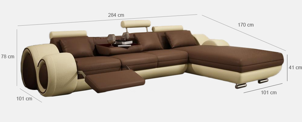 Opatentowany projekt Narożnikowa kanapa Sofa Sofa Podkładka Skóra Narożnik Żywy krajobraz BERLINs