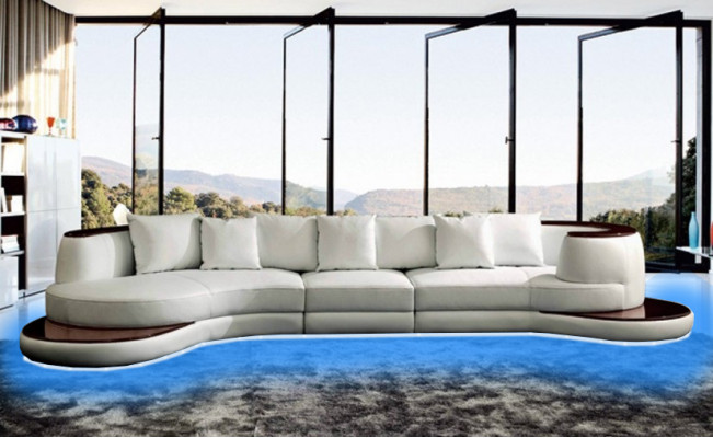 Żywy krajobraz Couch Podkładka Narożnikowa kanapa Island Sofa Sofa skórzana Zestaw narożny Nowość PRII-S