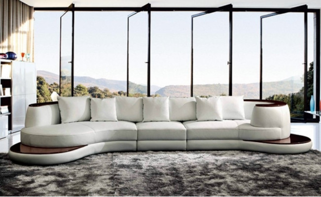 Okrągła sofa projektanta Narożnikowa kanapa Sofa Couch Podkładka Skóra Ustawić Żywy krajobraz Royal