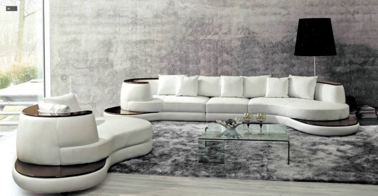 Okrągła sofa projektanta Narożnikowa kanapa Sofa Couch Podkładka Skóra Ustawić Żywy krajobraz Royal