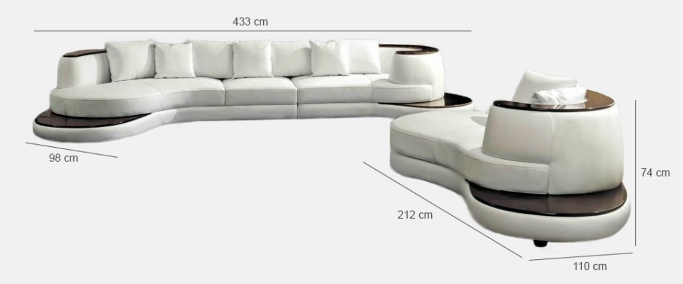Okrągła sofa projektanta Narożnikowa kanapa Sofa Couch Podkładka Skóra Ustawić Żywy krajobraz Royal