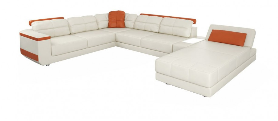 Narożnikowa kanapa Kształt U Sofa Kanapa Włókienniczy Sofy Design Żywy krajobraz Funkcja łóżka Skóra