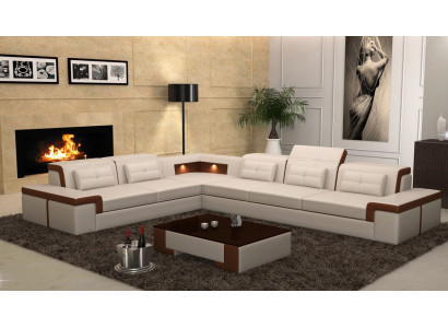 Skórzana sofa kanapa Żywy krajobraz Narożnik kanapa Narożnik Ustawić Design Modern Sofa B2021