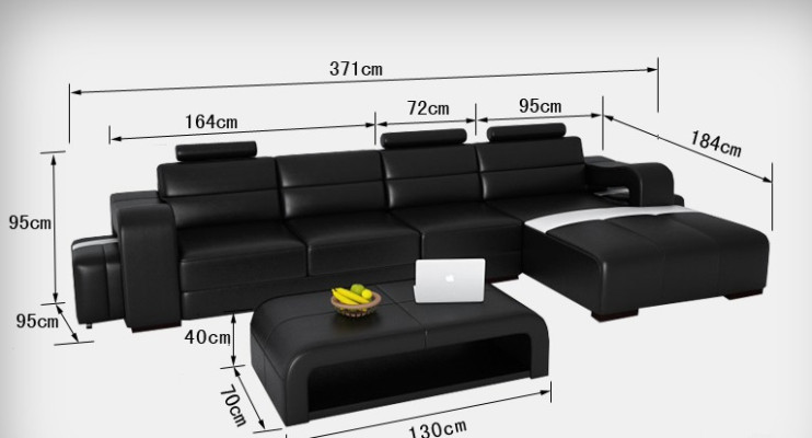 Skórzana sofa kanapa Żywy krajobraz Narożnik kanapa Narożnik Ustaw Design Modern Sofa F3008C