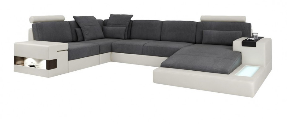 Narożnik Narożnikowa kanapa Kształt U Żywy krajobraz Sofa Couch Podkładka Materiał Sofy Skóra Nowość