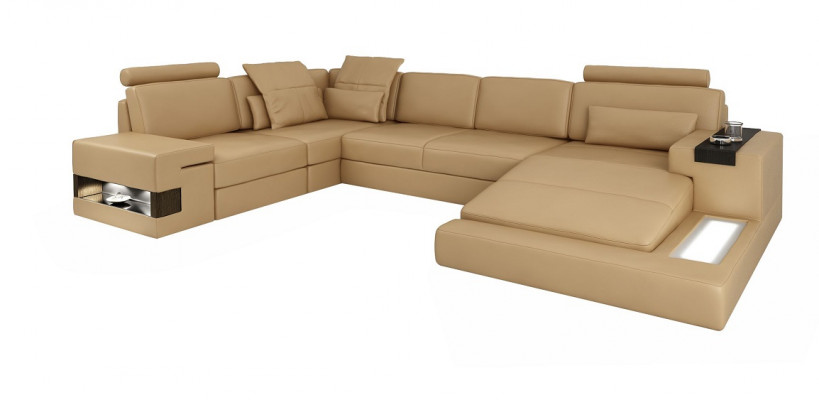 Narożnikowa kanapa Kształt U Sofa Żywy krajobraz Podkładka Funkcja łóżka Design Modern New