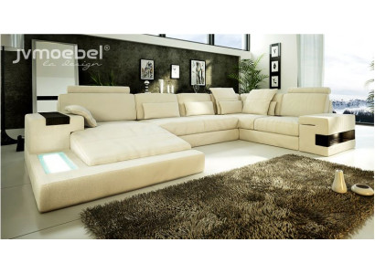 Kształt U Sofa Couch Design Podkładka Modern Włókienniczy New Żywy krajobraz Skóra Narożnikowa kanapa