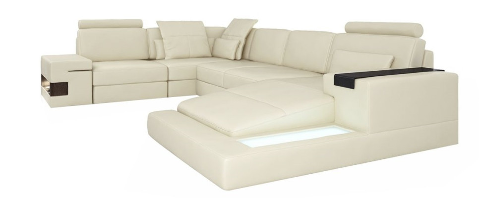 Kształt U Sofa Couch Design Podkładka Modern Włókienniczy New Żywy krajobraz Skóra Narożnikowa kanapa