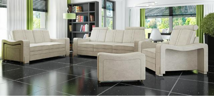 Zestaw sofowy włókienniczy Podkładka Sofa z USB Ustawić sofę materiałową 3+2+1 Żywy krajobraz