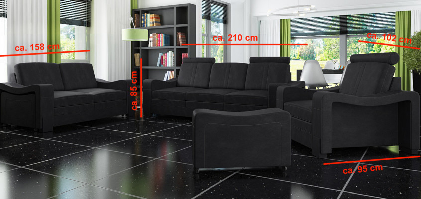 Zestaw sofowy włókienniczy Podkładka Sofa z USB Ustawić sofę materiałową 3+2+1 Żywy krajobraz