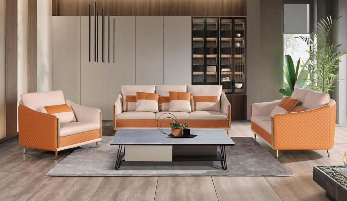 Designerski Zestaw sofowy Sofa Podkładka Obcios Sofy Ekskluzywna skórzana kanapa