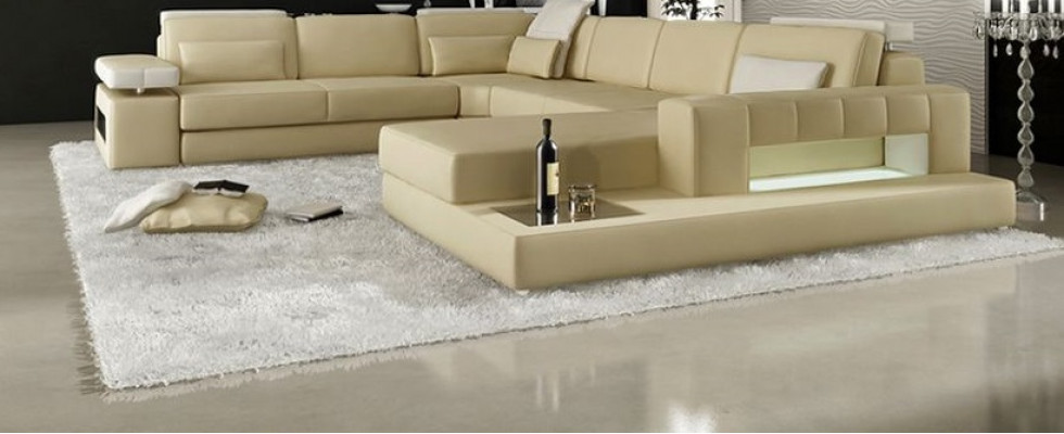 Narożnikowa kanapa Kształt U Żywy krajobraz Sofa Kanapa Podkładka Narożnik Sofa Materiał Sofy Skóra