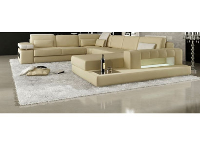 Narożnikowa kanapa Kształt U Żywy krajobraz Sofa Kanapa Podkładka Narożnik Sofa Materiał Sofy Skóra