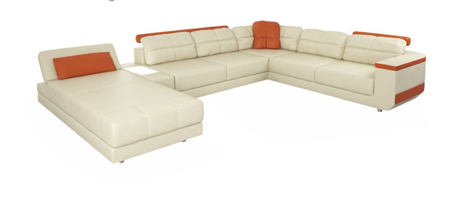 Projektant Skóra Materiał Siedziba Nowoczesna Narożnikowa kanapa UForm Living Room Design Kanapa Podkładka