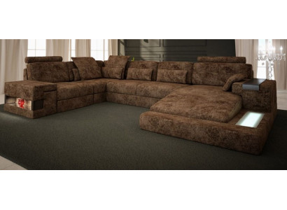 Narożnikowa kanapa Kształt U Sofa Couch Design Couch Włókienniczy Żywy krajobraz Funkcja łóżka Materiał