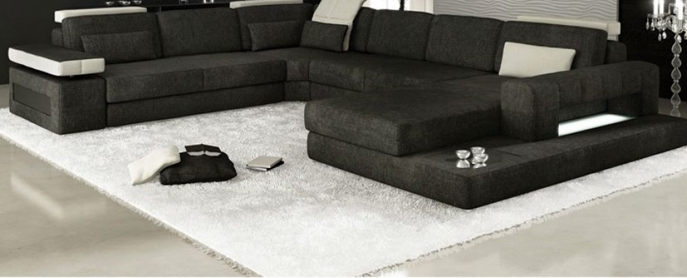 Living Landscapes Narożnikowa kanapa kanapa tkanina skórzana Podkładka Narożnik sofa w kształcie U nowa